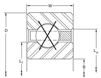 Thin-section four-point contact bearing